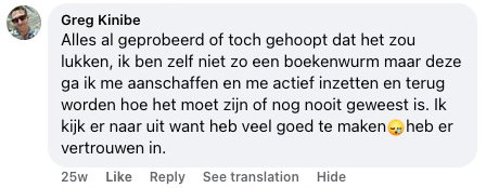 Reactie van Greg Kinibe